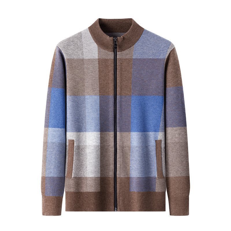 Men's Autumn Striped Color Matching Cardigan