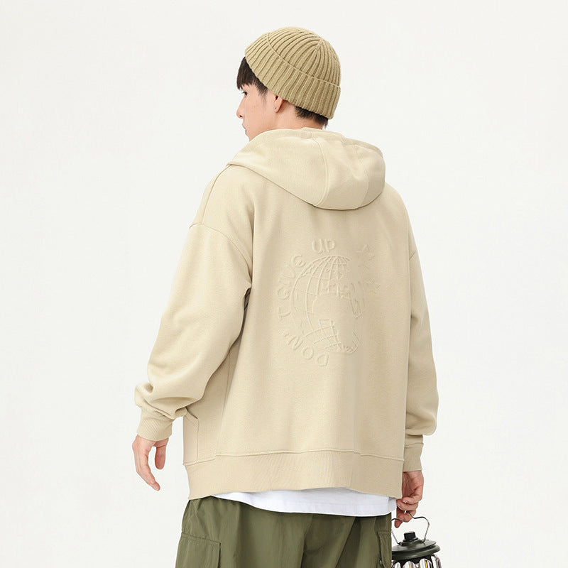 Men's Heavy Embroidery Hooded Cardigan