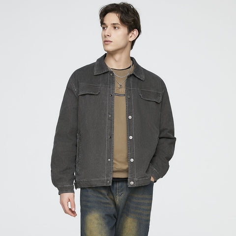 Men's Faux Denim Washed Cotton Coat