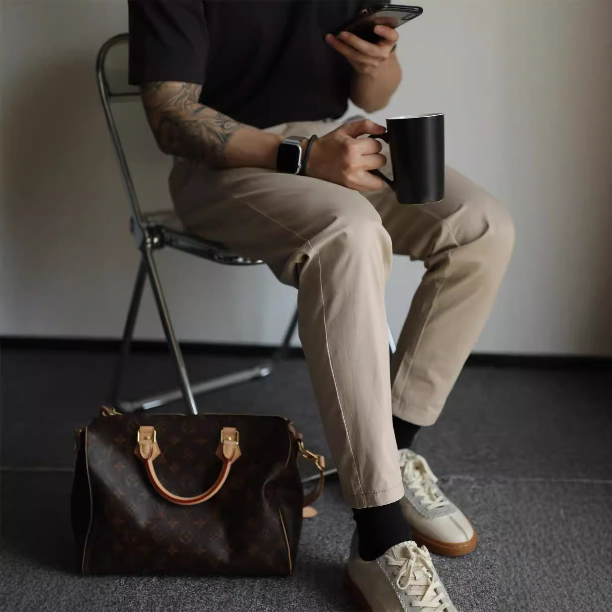 Men's Casual Business Slim-Fit Cropped Trousers