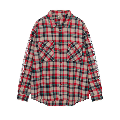 Plaid Long Sleeve Shirt Men's Loose Casual Thin Shirt